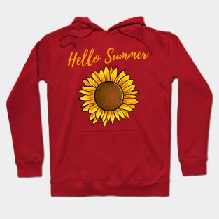 Hello Summer Sunflower Design Hoodie